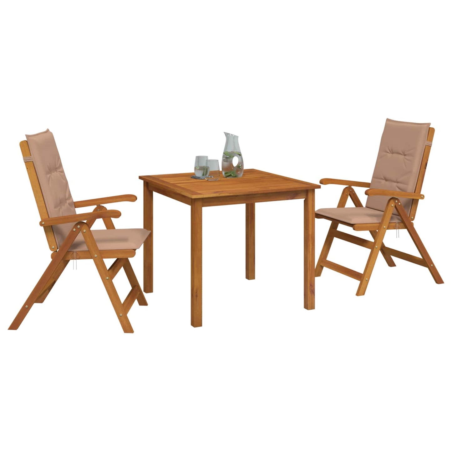 vidaXL 3-Piece Garden Dining Set Natural Solid Acacia Wood