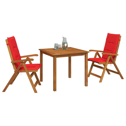 vidaXL 3-Piece Garden Dining Set Natural Solid Acacia Wood