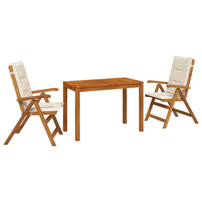 vidaXL 3-Piece Garden Dining Set 3 pcs Natural Solid Acacia Wood