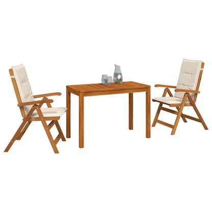 vidaXL 3-Piece Garden Dining Set 3 pcs Natural Solid Acacia Wood