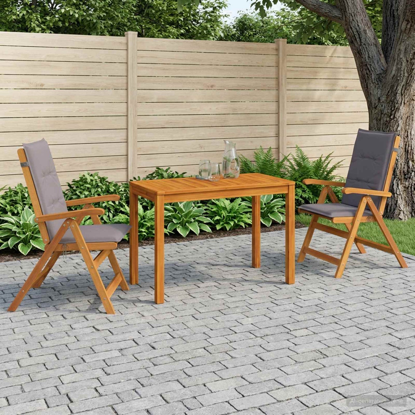 vidaXL 3-Piece Garden Dining Set 3 pcs Natural Solid Acacia Wood