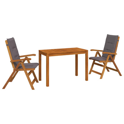 vidaXL 3-Piece Garden Dining Set 3 pcs Natural Solid Acacia Wood