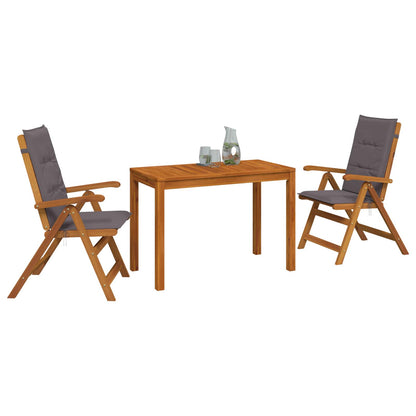 vidaXL 3-Piece Garden Dining Set 3 pcs Natural Solid Acacia Wood