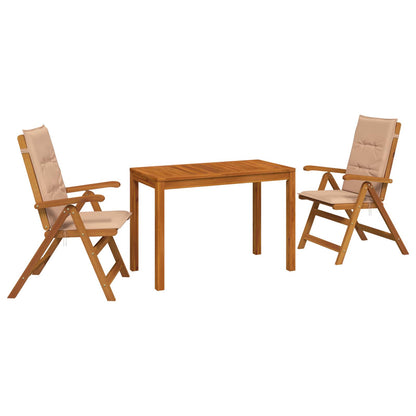 vidaXL 3-Piece Garden Dining Set 3 pcs Natural Solid Acacia Wood
