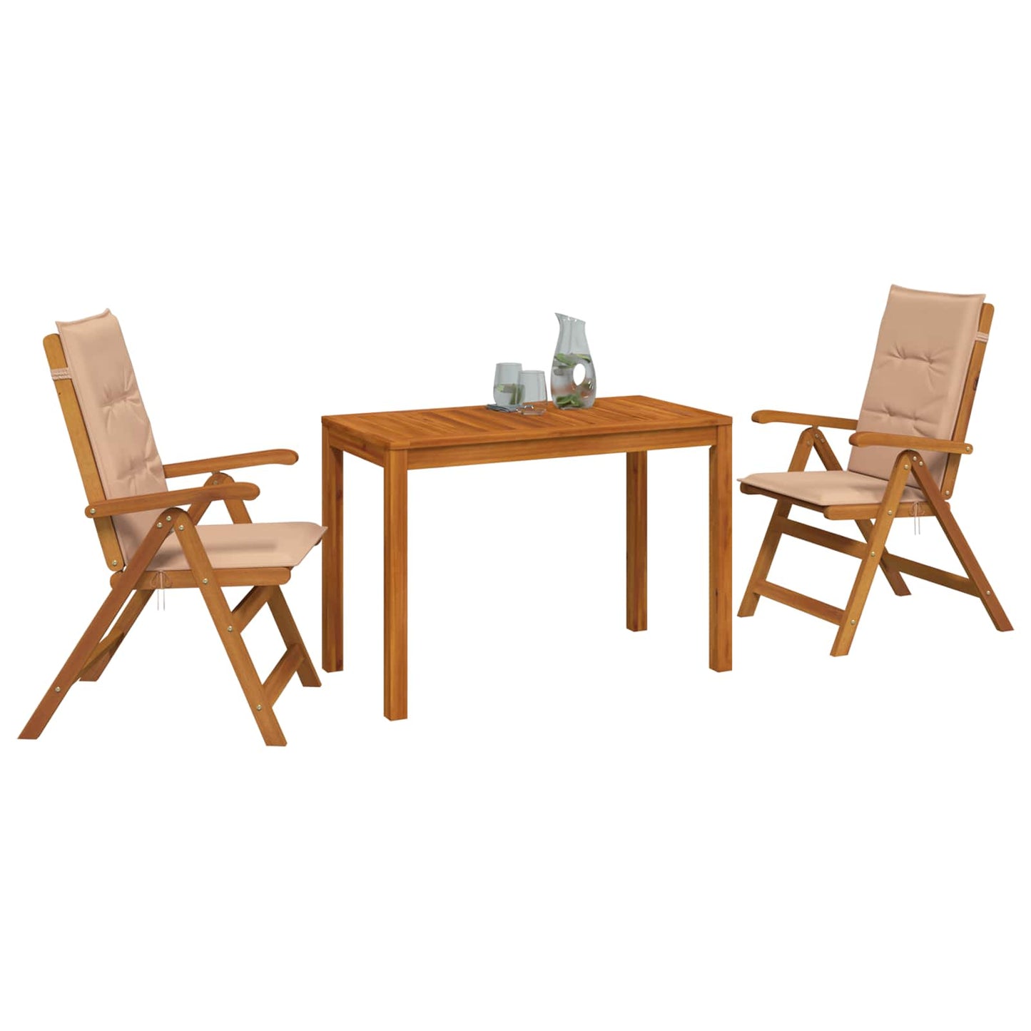 vidaXL 3-Piece Garden Dining Set 3 pcs Natural Solid Acacia Wood