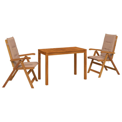 vidaXL 3-Piece Garden Dining Set 3 pcs Natural Solid Acacia Wood