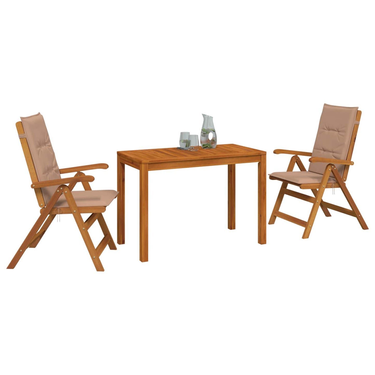 vidaXL 3-Piece Garden Dining Set 3 pcs Natural Solid Acacia Wood