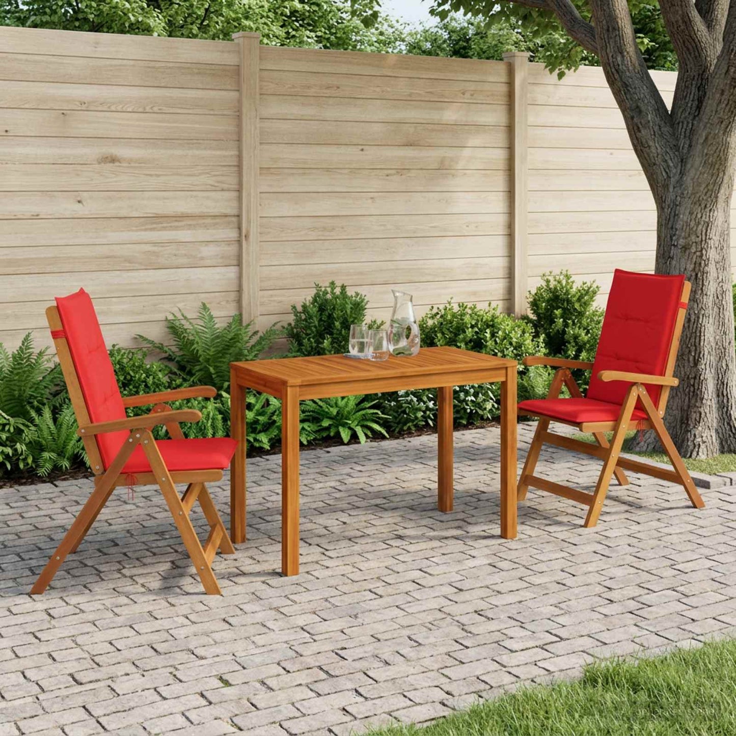 vidaXL 3-Piece Garden Dining Set 3 pcs Natural Solid Acacia Wood