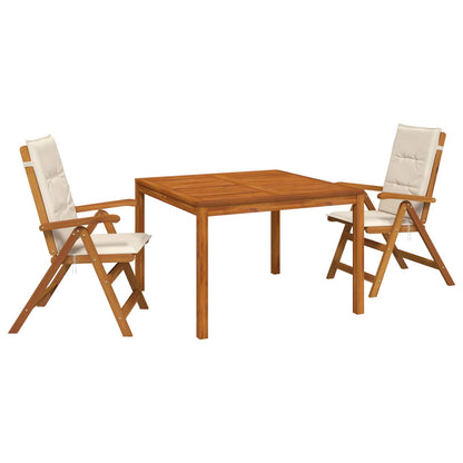 vidaXL 3-Piece Garden Dining Set 3 pcs Natural Solid Acacia Wood