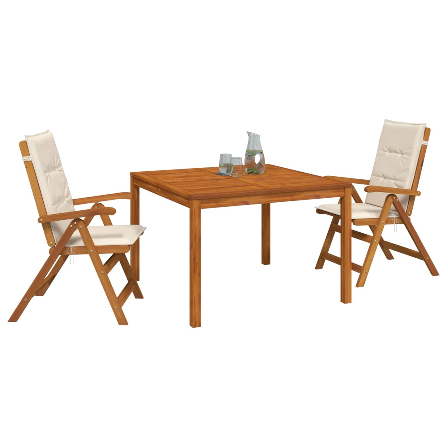 vidaXL 3-Piece Garden Dining Set 3 pcs Natural Solid Acacia Wood