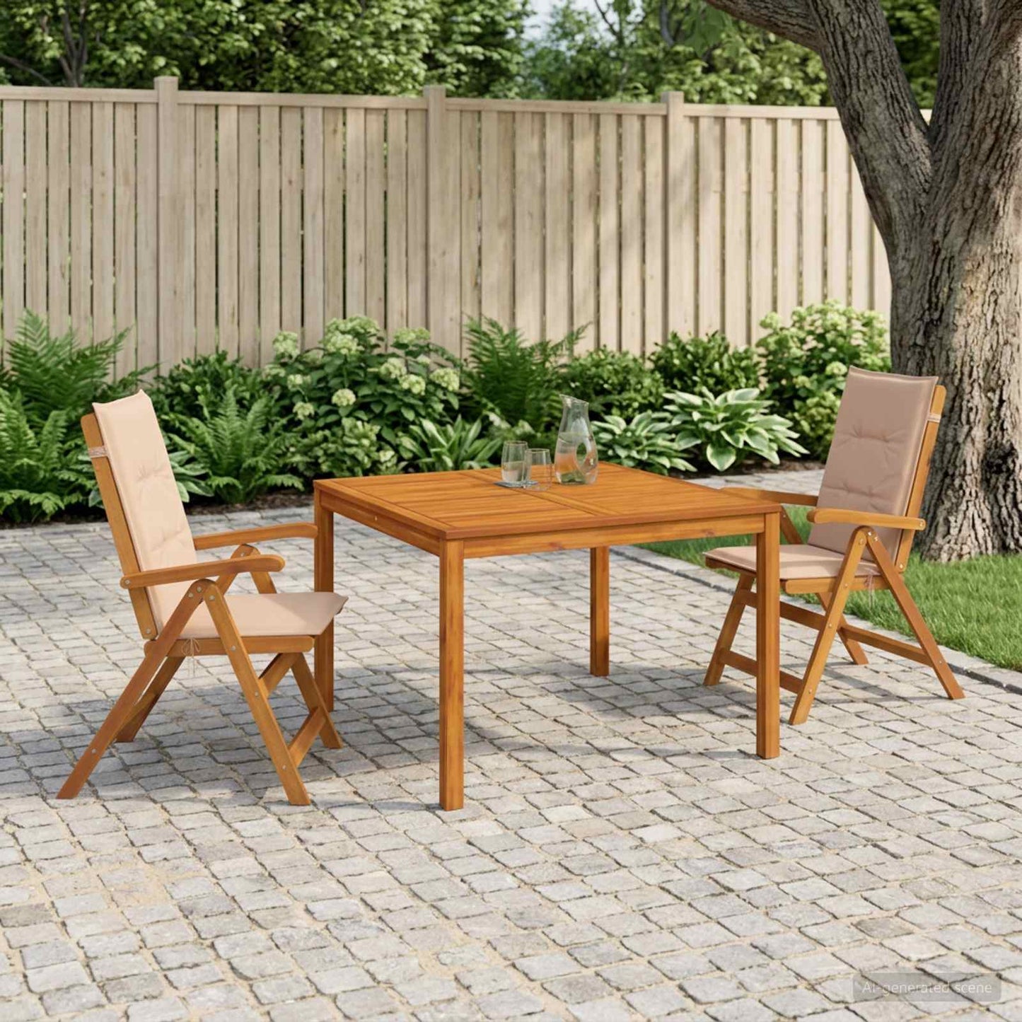 vidaXL 3-Piece Garden Dining Set 3 pcs Natural Solid Acacia Wood