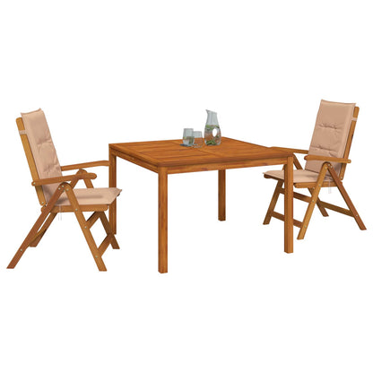 vidaXL 3-Piece Garden Dining Set 3 pcs Natural Solid Acacia Wood