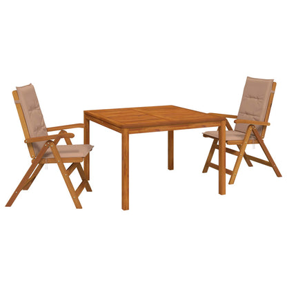 vidaXL 3-Piece Garden Dining Set 3 pcs Natural Solid Acacia Wood