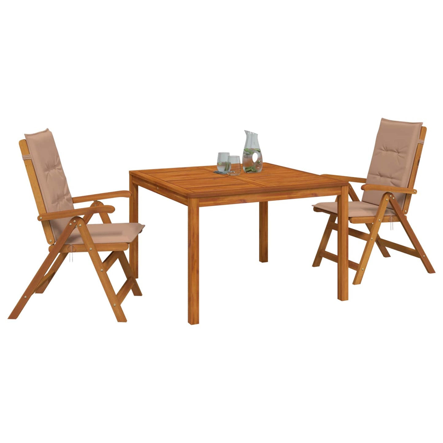 vidaXL 3-Piece Garden Dining Set 3 pcs Natural Solid Acacia Wood