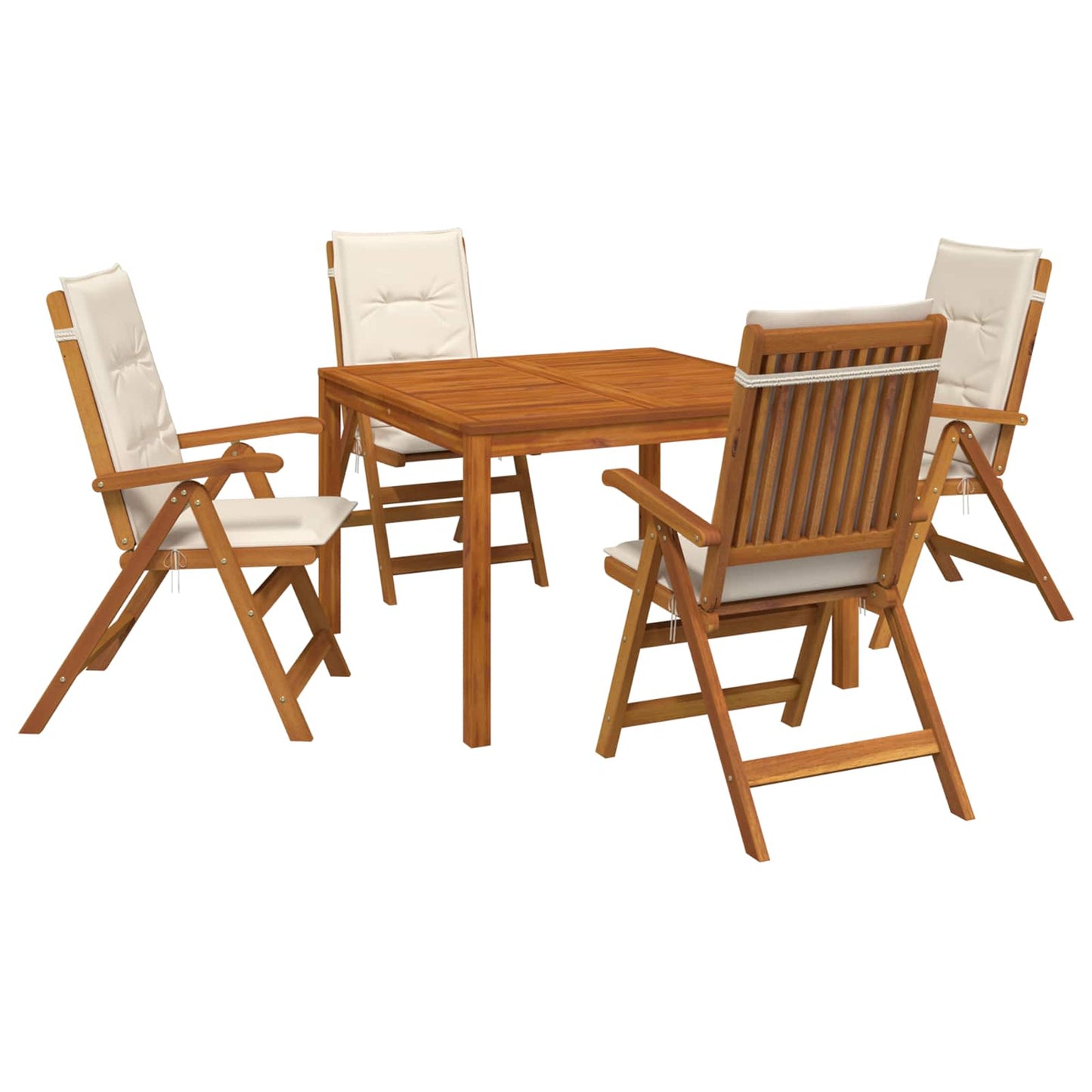 vidaXL 5-Piece Garden Dining Set 5 pcs Natural Solid Acacia Wood