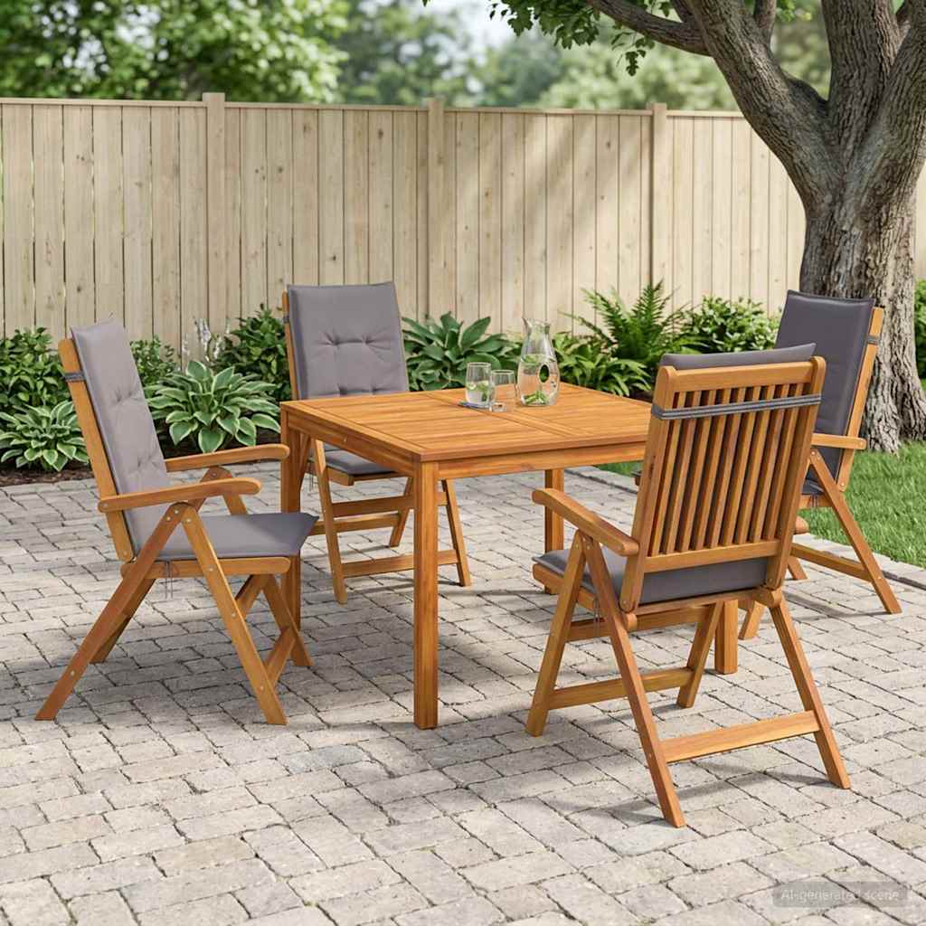 vidaXL 5-Piece Garden Dining Set 5 pcs Natural Solid Acacia Wood