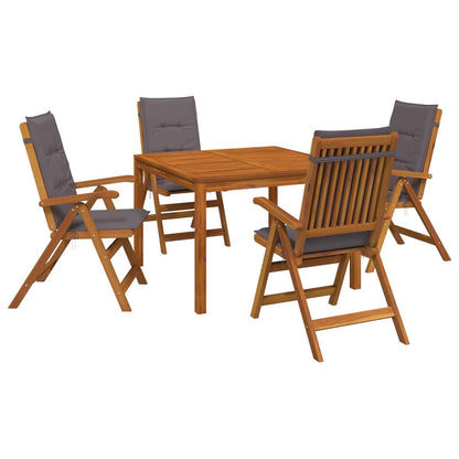vidaXL 5-Piece Garden Dining Set 5 pcs Natural Solid Acacia Wood