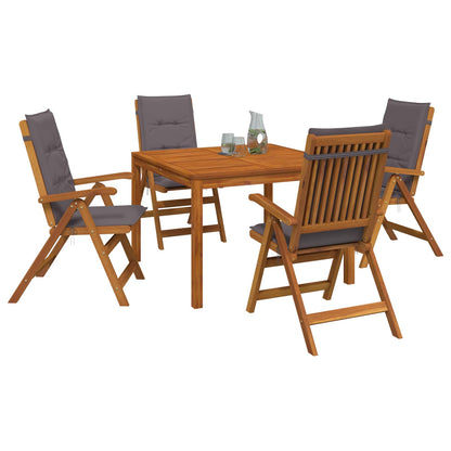 vidaXL 5-Piece Garden Dining Set 5 pcs Natural Solid Acacia Wood