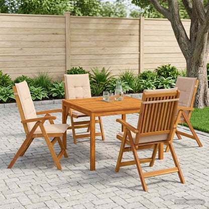 vidaXL 5-Piece Garden Dining Set 5 pcs Natural Solid Acacia Wood