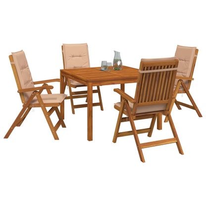 vidaXL 5-Piece Garden Dining Set 5 pcs Natural Solid Acacia Wood