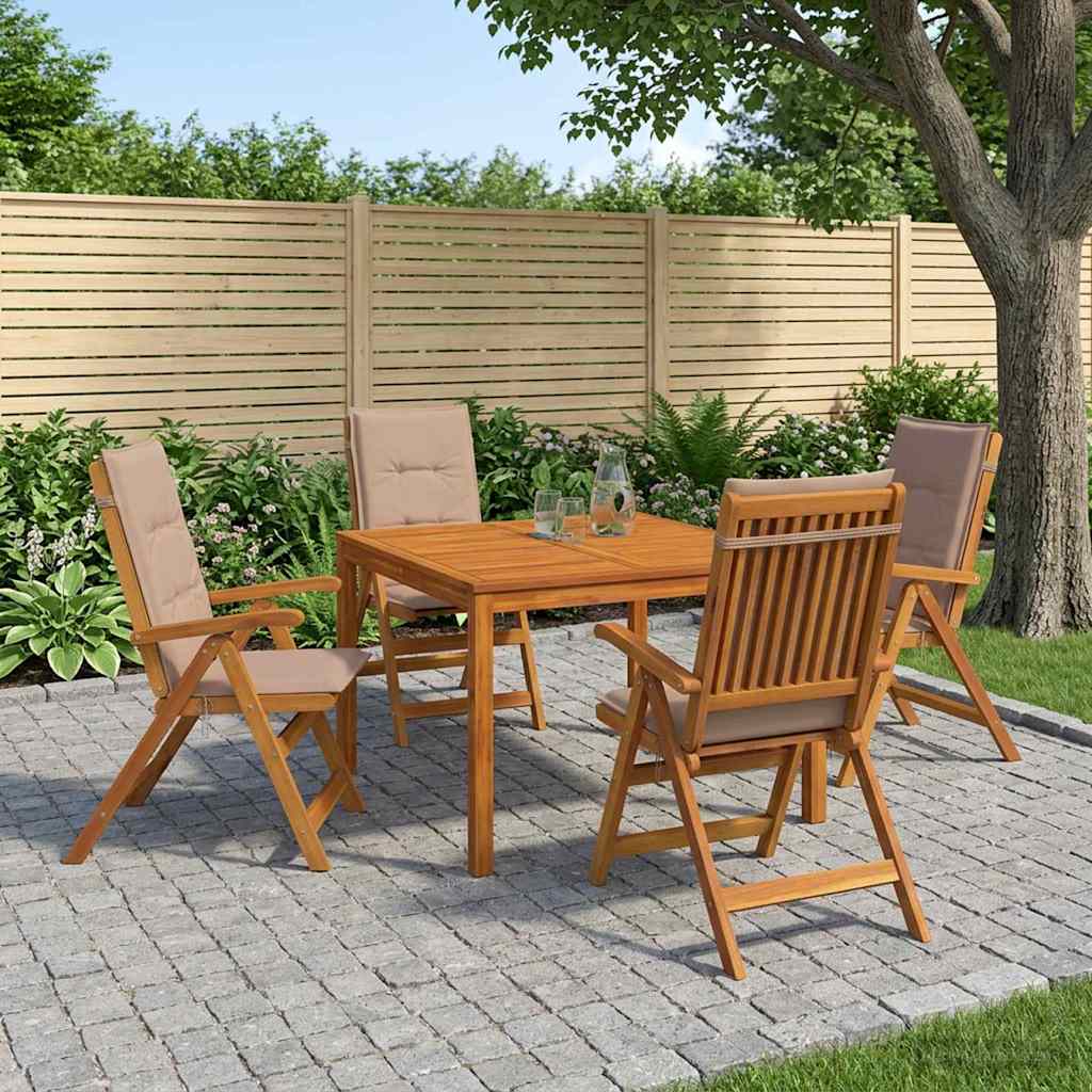 vidaXL 5-Piece Garden Dining Set 5 pcs Natural Solid Acacia Wood