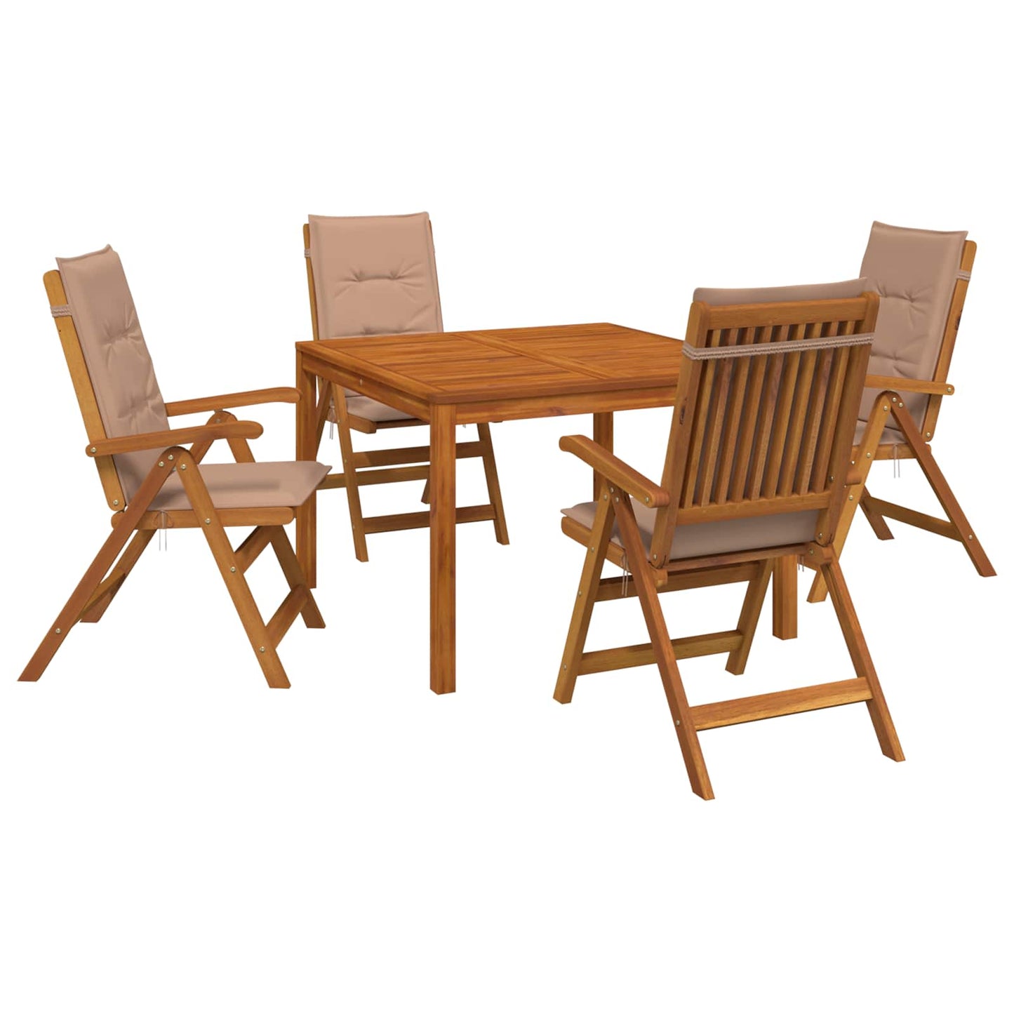 vidaXL 5-Piece Garden Dining Set 5 pcs Natural Solid Acacia Wood