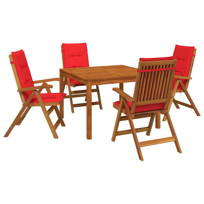 vidaXL 5-Piece Garden Dining Set 5 pcs Natural Solid Acacia Wood