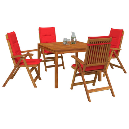 vidaXL 5-Piece Garden Dining Set 5 pcs Natural Solid Acacia Wood