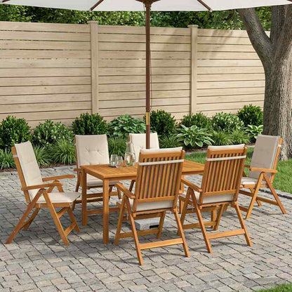 vidaXL 7-Piece Garden Dining Set 7 pcs Natural Solid Acacia Wood