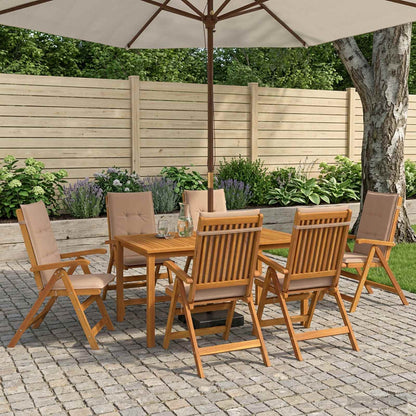 vidaXL 7-Piece Garden Dining Set 7 pcs Natural Solid Acacia Wood