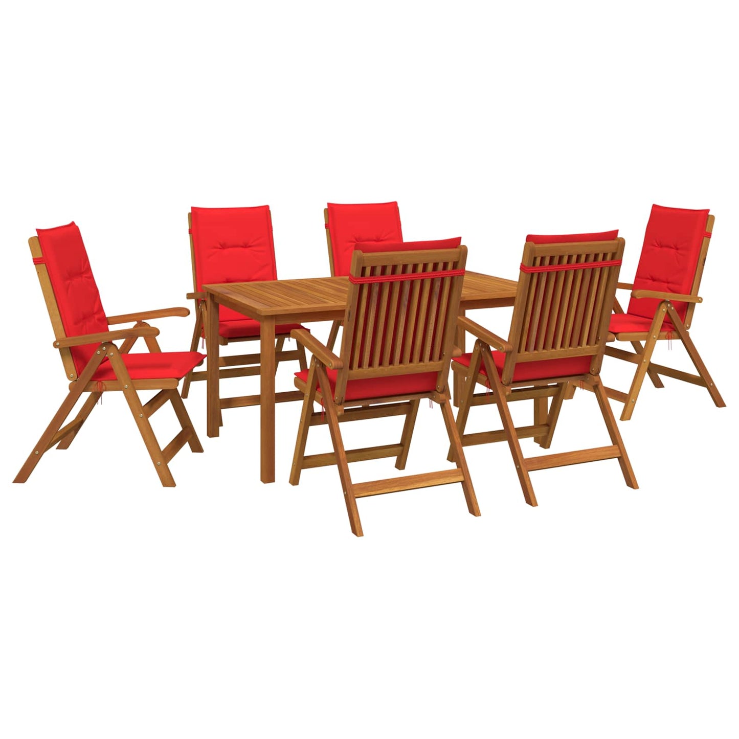 vidaXL 7-Piece Garden Dining Set 7 pcs Natural Solid Acacia Wood
