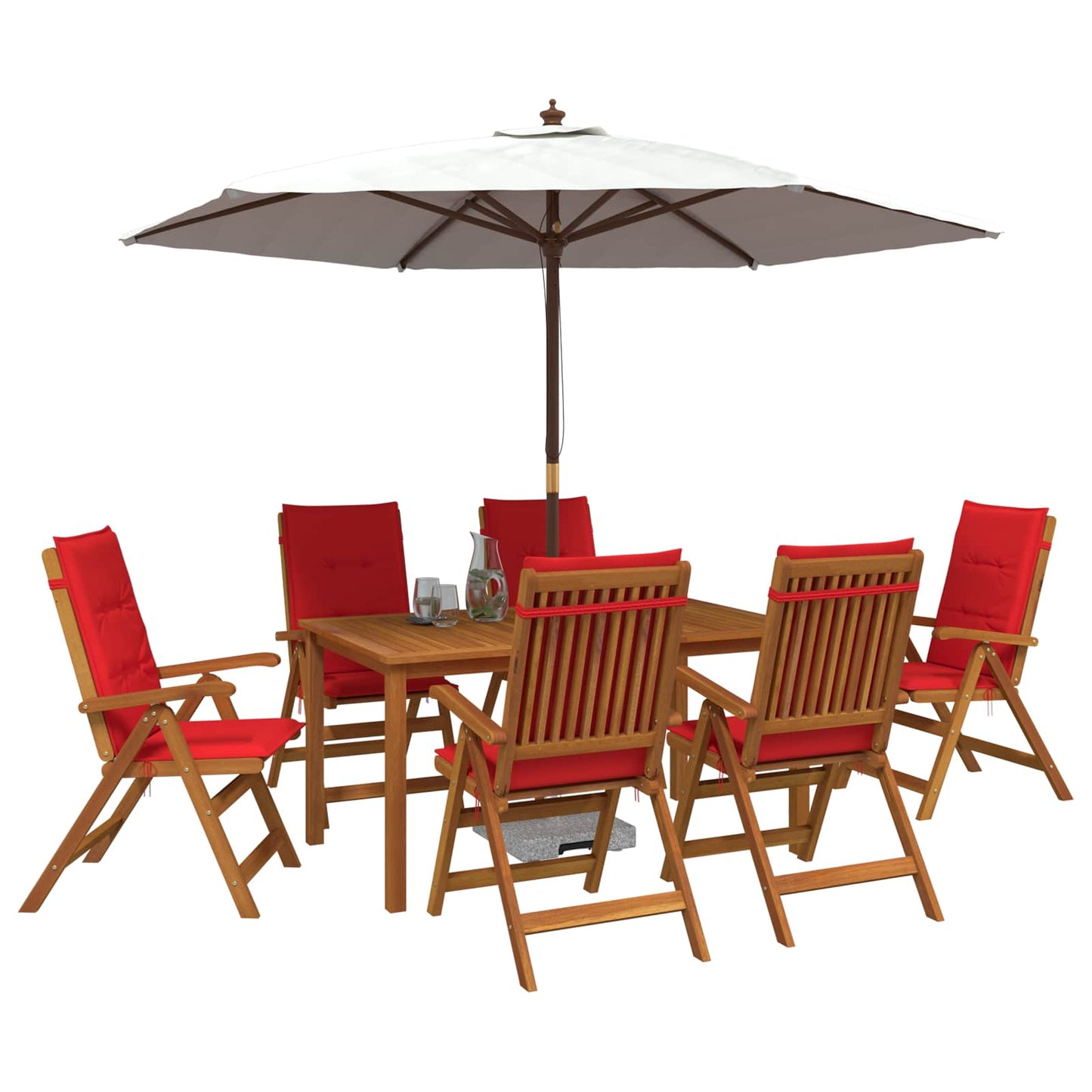 vidaXL 7-Piece Garden Dining Set 7 pcs Natural Solid Acacia Wood