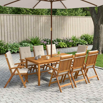 vidaXL 9-Piece Garden Dining Set 9 pcs Natural Solid Acacia Wood