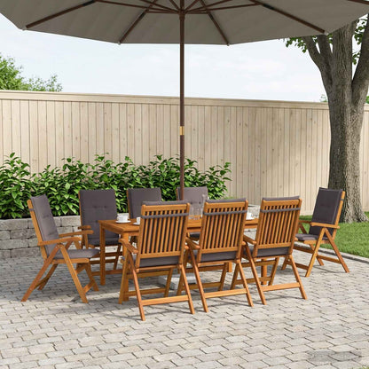 vidaXL 9-Piece Garden Dining Set 9 pcs Natural Solid Acacia Wood