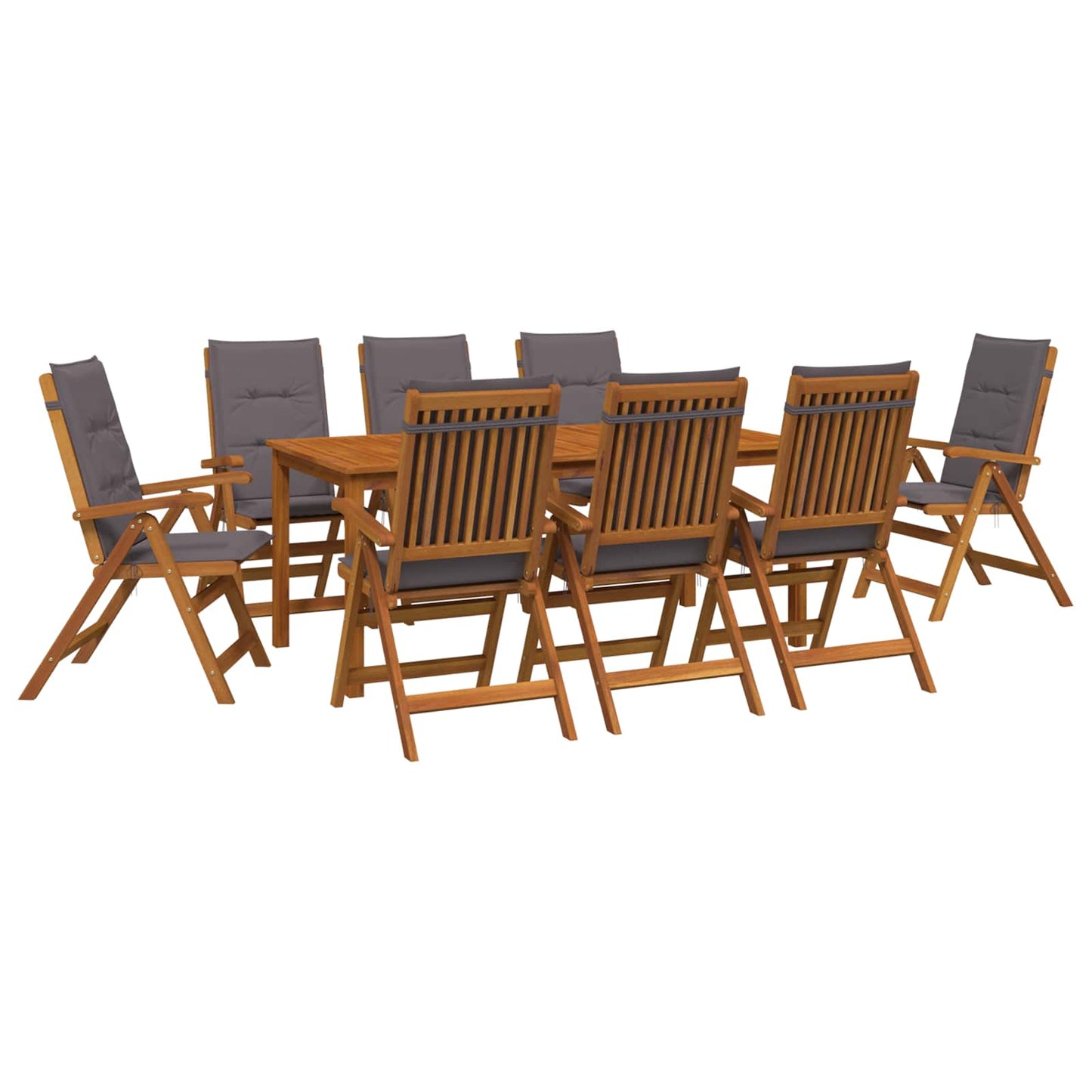 vidaXL 9-Piece Garden Dining Set 9 pcs Natural Solid Acacia Wood