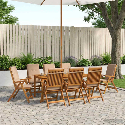 vidaXL 9-Piece Garden Dining Set 9 pcs Natural Solid Acacia Wood