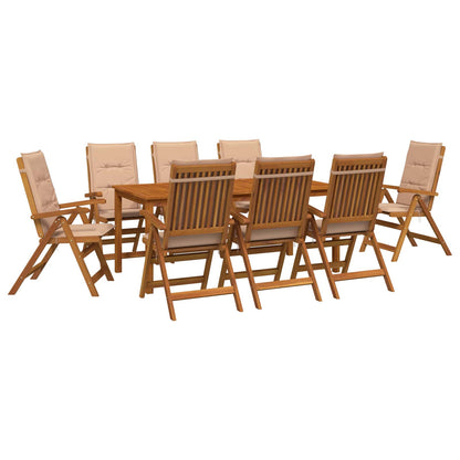 vidaXL 9-Piece Garden Dining Set 9 pcs Natural Solid Acacia Wood
