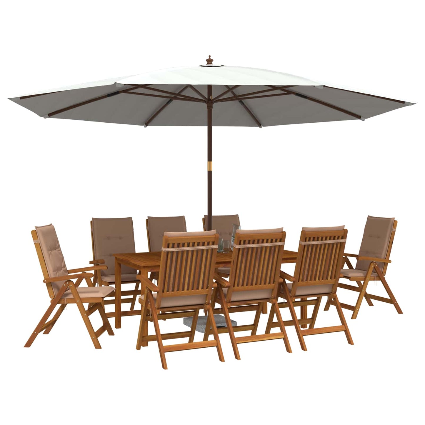 vidaXL 9-Piece Garden Dining Set 9 pcs Natural Solid Acacia Wood