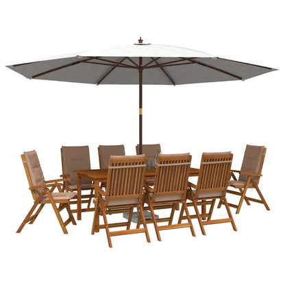 vidaXL 9-Piece Garden Dining Set 9 pcs Natural Solid Acacia Wood
