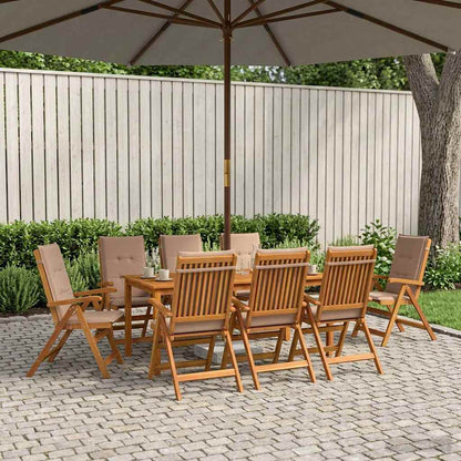 vidaXL 9-Piece Garden Dining Set 9 pcs Natural Solid Acacia Wood