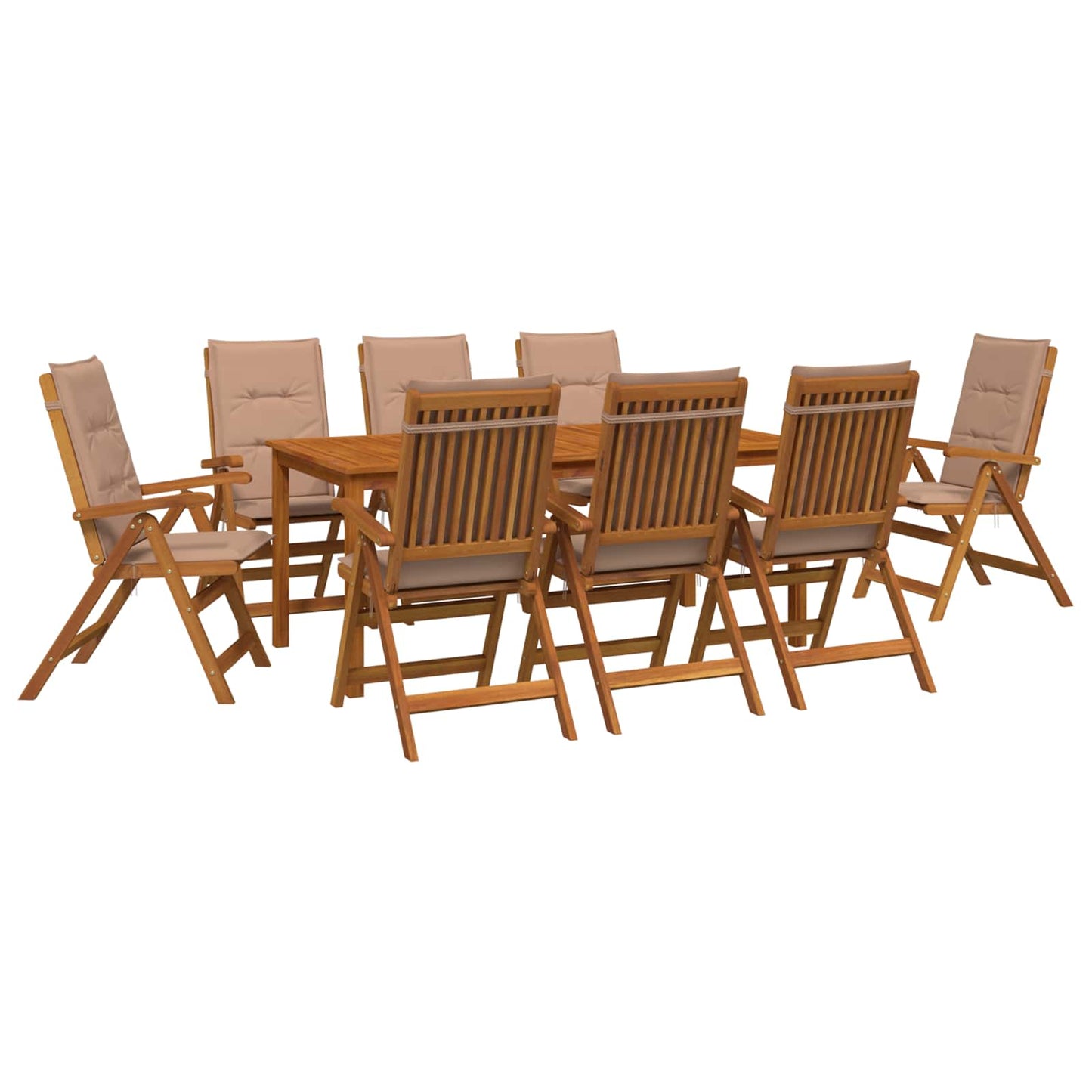 vidaXL 9-Piece Garden Dining Set 9 pcs Natural Solid Acacia Wood
