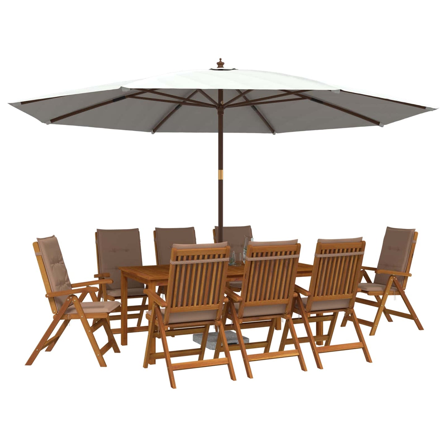 vidaXL 9-Piece Garden Dining Set 9 pcs Natural Solid Acacia Wood