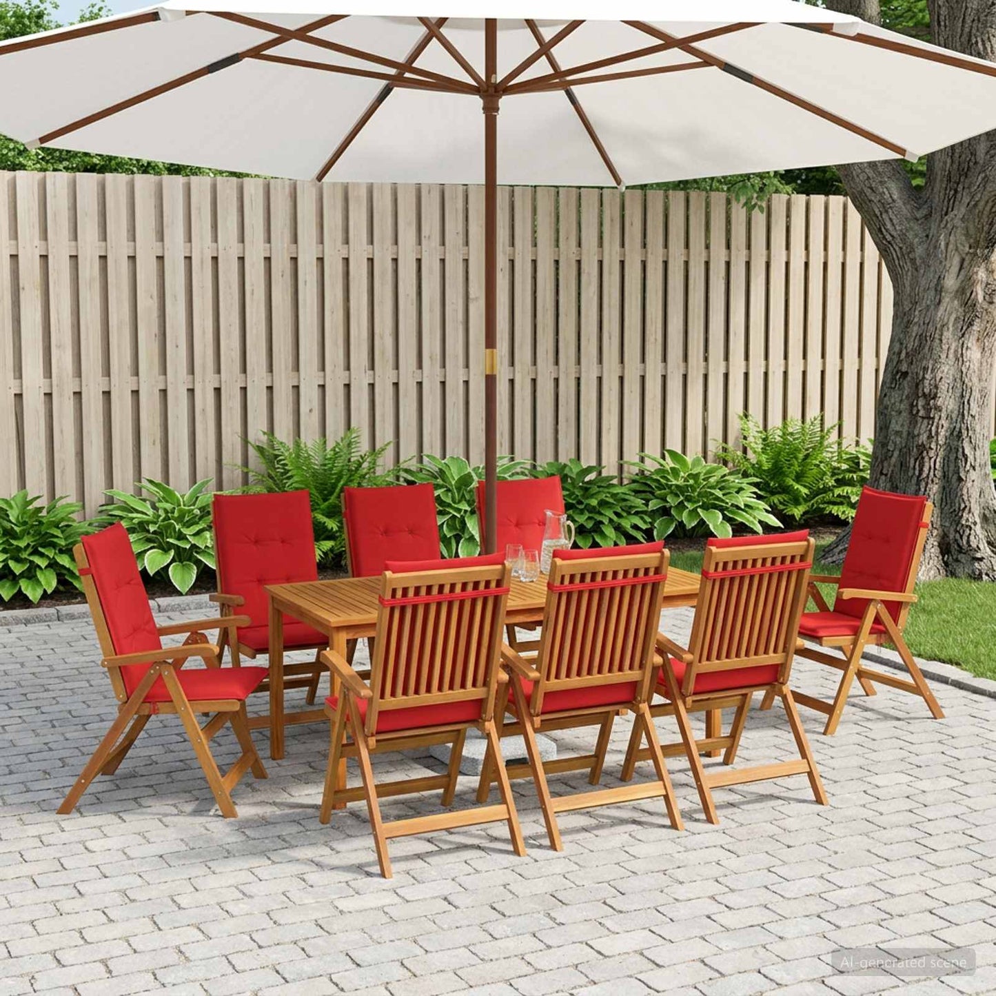 vidaXL 9-Piece Garden Dining Set 9 pcs Natural Solid Acacia Wood