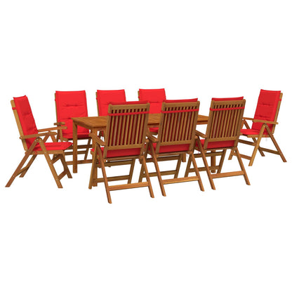 vidaXL 9-Piece Garden Dining Set 9 pcs Natural Solid Acacia Wood