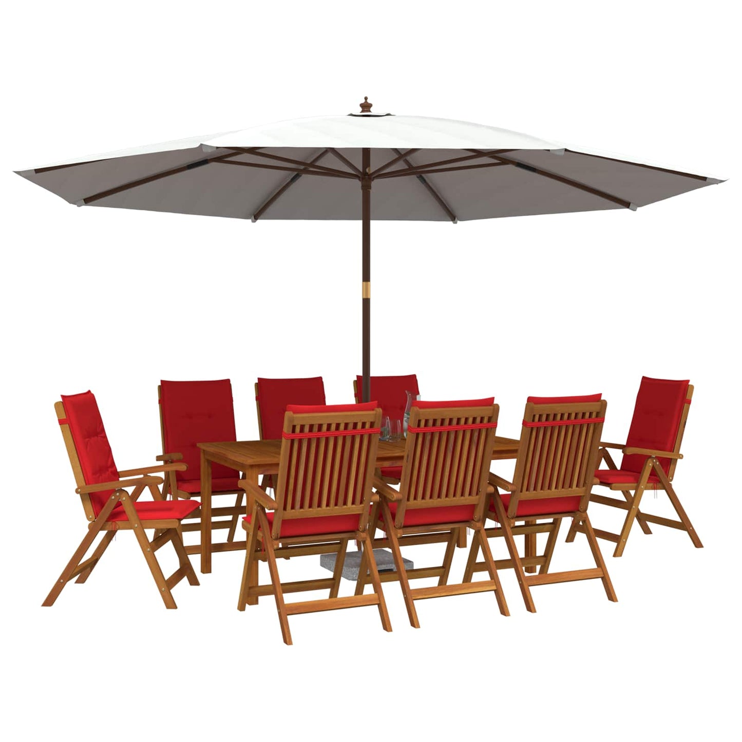 vidaXL 9-Piece Garden Dining Set 9 pcs Natural Solid Acacia Wood