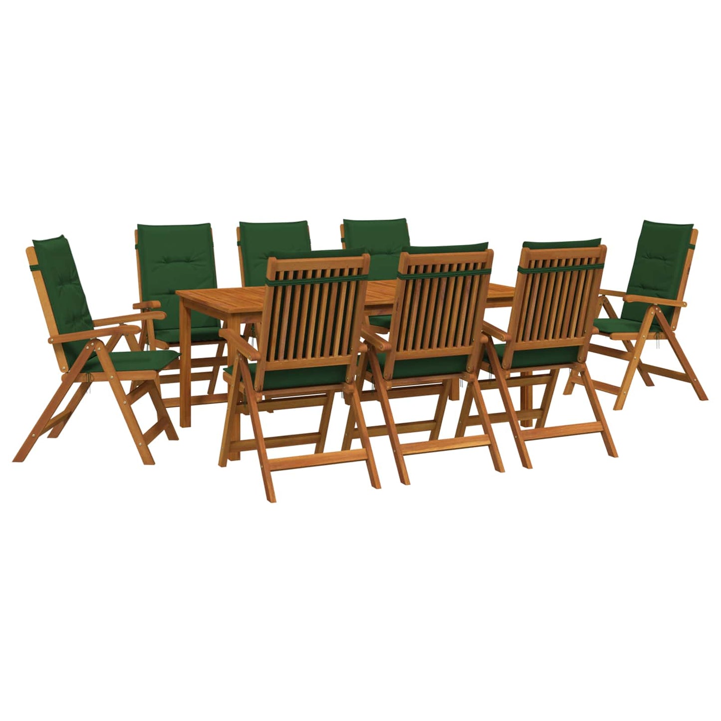 vidaXL 9-Piece Garden Dining Set 9 pcs Natural Solid Acacia Wood