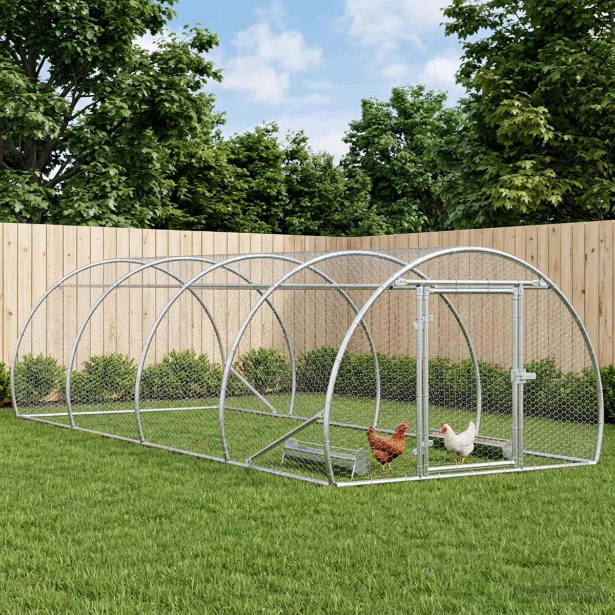 vidaXL Chicken Coop Silver 400 x 150 x 100 cm Galvanised Steel