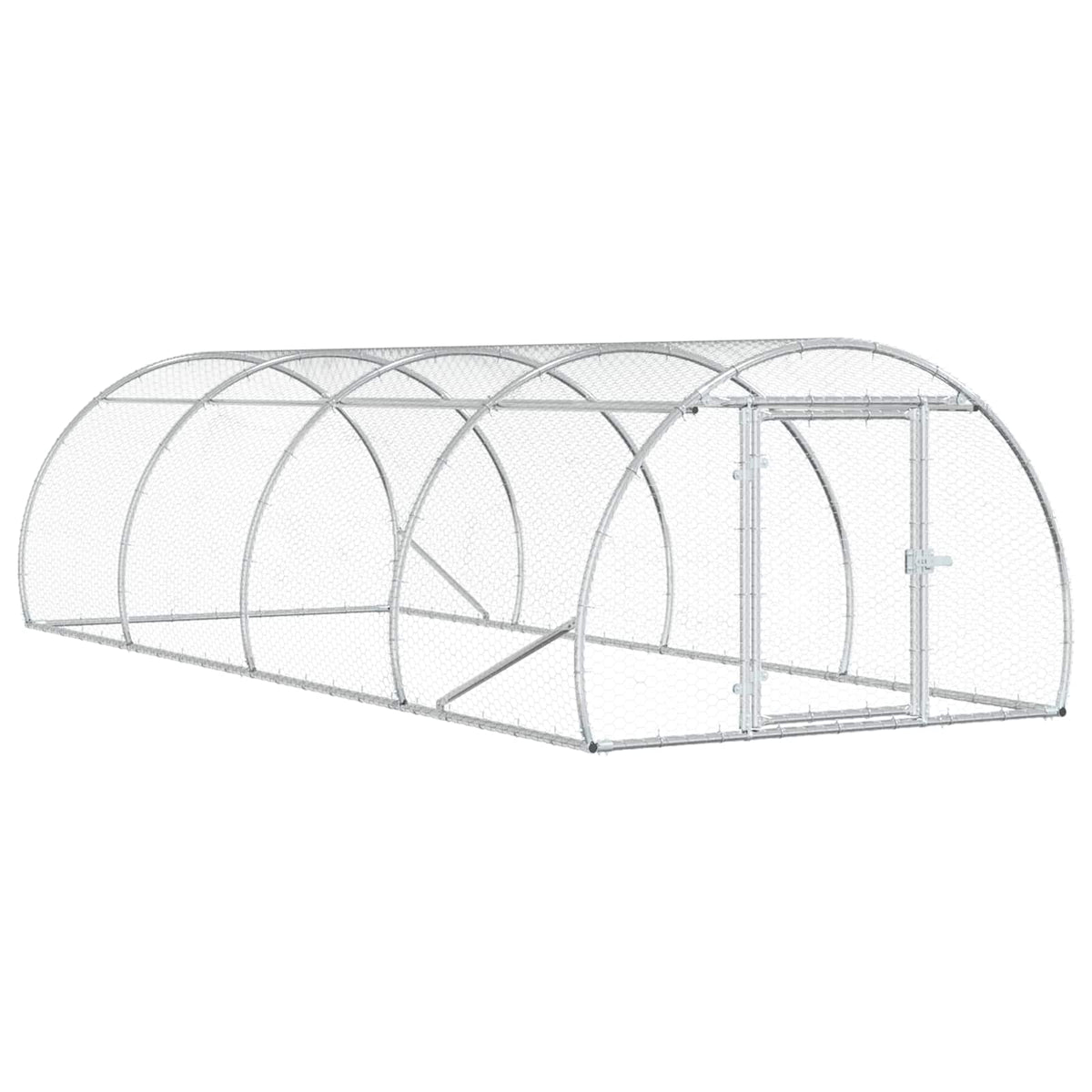 vidaXL Chicken Coop Silver 400 x 150 x 100 cm Galvanised Steel