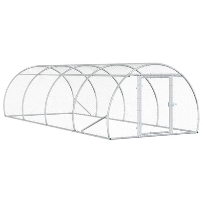 vidaXL Chicken Coop Silver 400 x 150 x 100 cm Galvanised Steel