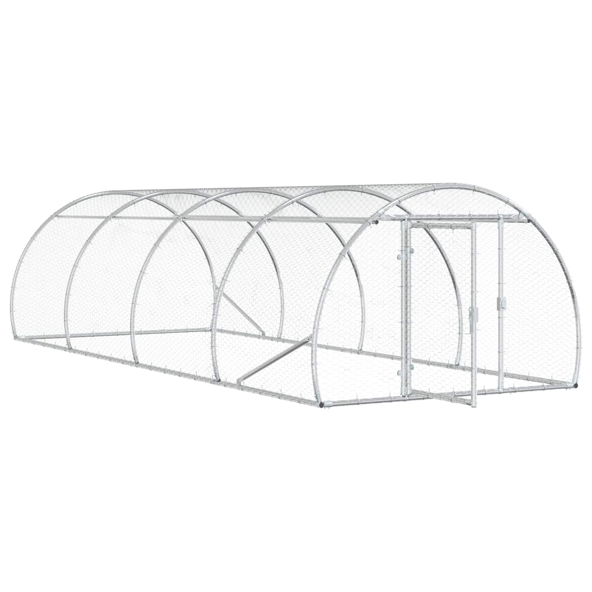 vidaXL Chicken Coop Silver 400 x 150 x 100 cm Galvanised Steel